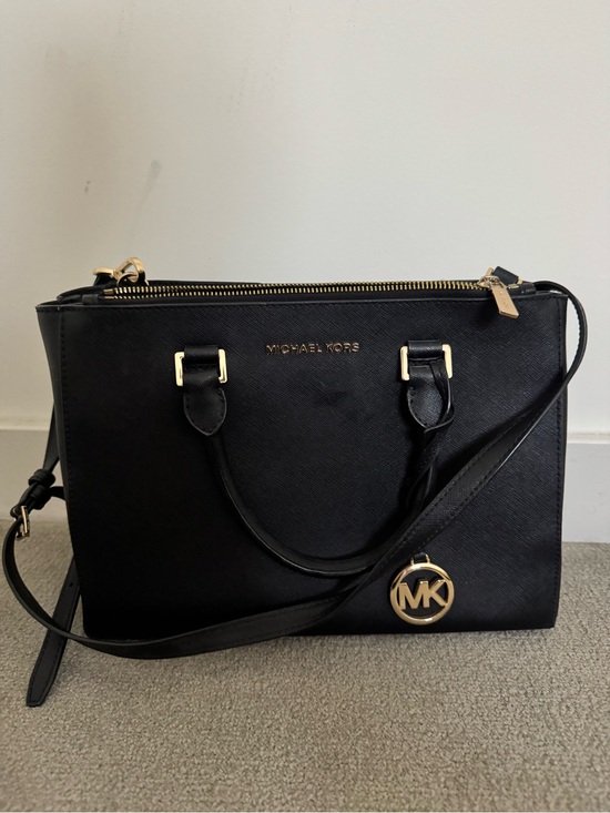 Michael Kors Handbags - Michael Kors Black Saffiano Satchel with Gold Hardware